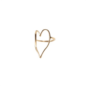 Anillo de Acero Inoxidable Chapado en Oro con Forma de Corazón Hueco Grande, Joyería de Moda para Mujer - Product Image 1