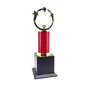 Elegante trofeo de metal de 3 estrellas de fabricación india para el mejor rendimiento en logros de negocios o equipos disponibles para la venta - Product Image 2