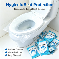 Housses de siège de toilette jetables en PE, emballées individuellement, 10 pièces/paquet, imperméables, pour les voyages, les hôtels, l'utilisation commerciale
