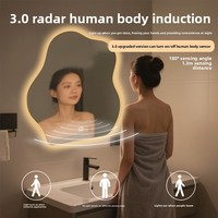 Miroir intelligent créatif en forme de nuage, lampe murale sans perforation pour la maison, éclairage HD anti-explosion, forme spéciale pour salle de bain