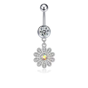 Anillos de Ombligo de Acero Inoxidable Plateado con Circonita en Forma de Corazón de <span class=keywords><strong>Gaby</strong></span>, Joyería Corporal de Alta Calidad para Bodas - Product Image 2