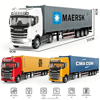 Modèle de camion conteneur en alliage moulé sous pression à l'échelle 1:50 avec logo personnalisé, remorque tracteur, camion de transport pour cadeau d'entreprise, à partir de 14 ans, OEM
