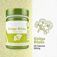 Capsules de Ginkgo Biloba OEM ODM 500mg, Complément Botanique à Base de Plantes, 60 Capsules, Marque Privée