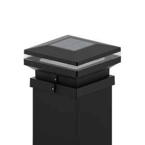 Le chapeau de poteau solaire allume les lumières actionnées solaires blanches/noires de barrière pour le dock <span class=keywords><strong>2</strong></span> couleurs imperméables, 4x4/3x3 poteau en bois/aluminium/vinyle - Product Image 5