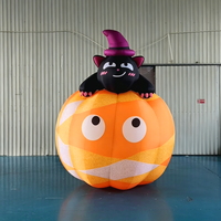 Décoration gonflable d'Halloween en forme de hibou mignon avec chapeau de sorcière en tissu Oxford pour fête, événement, jardin, extérieur