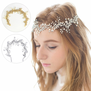 Best Sales Handmade Pearl Wedding Bridal Headdress Leaf Style <strong>Vine</strong> <strong>Hair</strong> Accessories Bridal <strong>Headpiece</strong> - Product Image 2