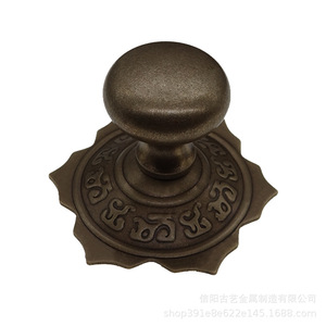Pomo de cajón esférico retro de un solo orificio, con mango de cobre, sólido y engrosado, acabado en bronce antiguo, estilo arte y arte antiguo. - Product Image 5