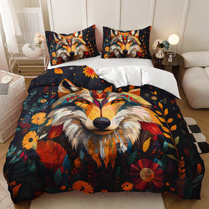 Impression numérique 3D OEM/ODM disponible ensemble de housse de <span class=keywords><strong>couette</strong></span> à motif de <span class=keywords><strong>loup</strong></span> de style nordique moderne - Product Image 1