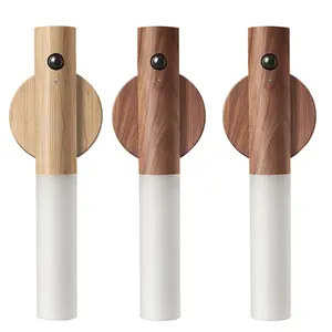 الخشب اللاسلكي يو اس بي LED ضوء الليل مصباح الحائط قابل للشحن حساس الحركة ضوء الليل - Product Image 1