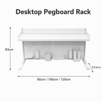 Organisateur de bureau multifonctionnel en métal avec panneau perforé, étagère de bureau pour le bureau et l'étude, support de rangement de table DIY avec crochets