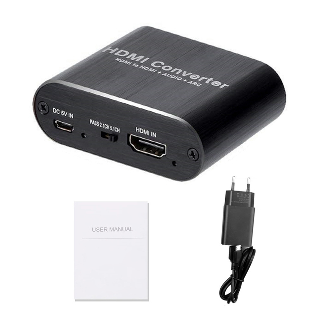 4K HDMI Audio Converter Extractor 4K 60Hz HDMI 2.0 ARC Splitter HDMI to TOSLINK SPDIF Audio Converter Audio Splitter Adapter