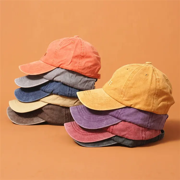 Cotto-gorra de béisbol lavada para hombre y mujer, sombrero de béisbol estilo vaquero, Snapback, gorra de baloncesto, unisex, 100%