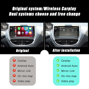 Boîtier CarPlay <span class=keywords><strong>sans</strong></span> <span class=keywords><strong>fil</strong></span> CZT-AUTO <span class=keywords><strong>pour</strong></span> <span class=keywords><strong>Peugeot</strong></span> <span class=keywords><strong>2008</strong></span> (série 2014-2016) – Connectivité Android Auto, Mirror Link, Affichage sur écran radio - Product Image 3