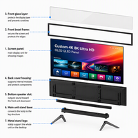 Téléviseur intelligent sans cadre personnalisé 4K Ultra HD Écran plat Téléviseur LED Android pour utilisation hôtelière