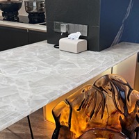 Dalles de marbre onyx glacé de qualité supérieure, taille découpée sur mesure, design personnalisé, pour salle de bain, évier de cuisine, meuble-lavabo, carrelage de fond de table, imperméable, écologique