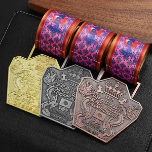 Goud Messing Brons 3d Reliëf Karate Hardlopen Medaille Custom Metalen Sport Badminton Medailles