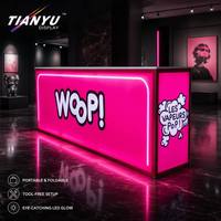 Stand de promotion portable avec éclairage LED pour comptoir, idéal pour les événements cosmétiques, les salons professionnels, avec impression de logo personnalisée