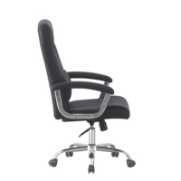 Chaise de bureau de direction à dossier haut en cuir PU, pivotante et réglable, avec base chromée, ergonomique pour manager