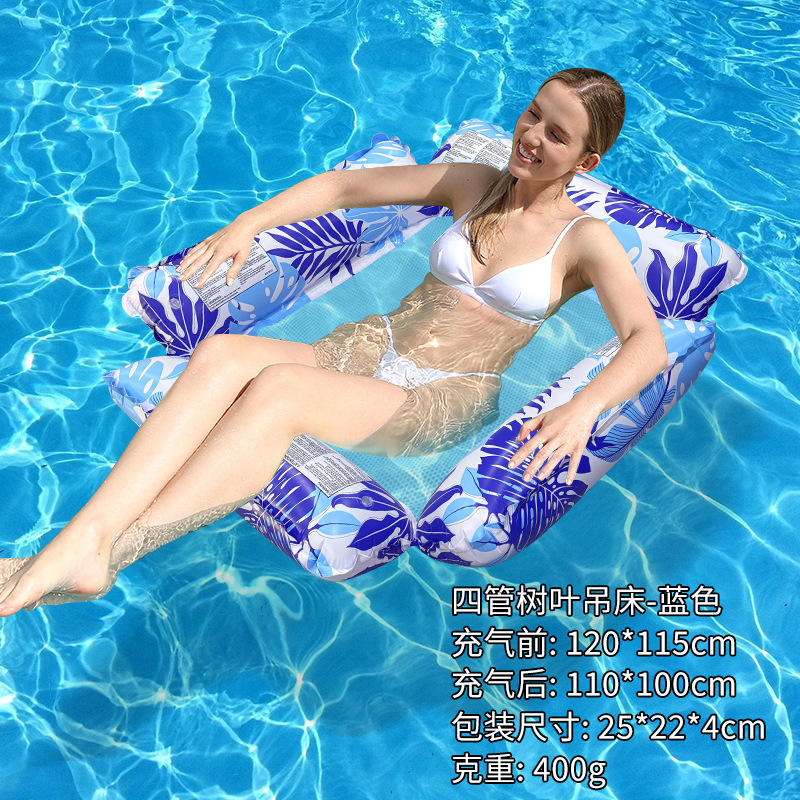 Hamaca de hojas de cuatro tubos - Azul - Con certificado CE/CPC/GPSR