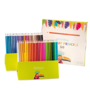 High quality art suppliers 50 colors wooden colored pencils set lapices de colores custom painting art colour set for drawing