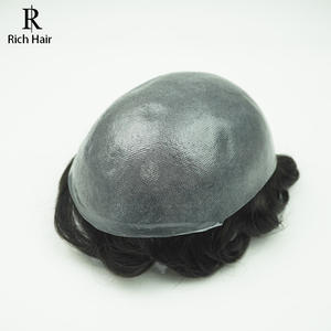 Parrucchino da <span class=keywords><strong>Uomo</strong></span> di Alta Qualità, Pelle Ultra Sottile 0.04-0.12mm, Capelli Remy, Parrucca Super Sottile con Base in PU, <span class=keywords><strong>Extension</strong></span> per Capelli, Parrucca Maschile - Product Image 1