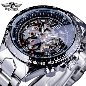 Người chiến thắng 8067 chính xác Vàng Mens cơ khí đồng hồ sáng tạo sản phẩm thép ban nhạc nước bằng chứng tự động Bộ xương kinh doanh đồng hồ giá - Product Image 5