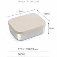 Nouvelle boîte à lunch en acier inoxydable 304 avec couvercle en silicone, récipient alimentaire anti-fuite, boîte de préparation de repas réutilisable pour le bureau, l'école et les voyages