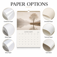 Calendrier de bureau personnalisé 2027 avec impression photo, calendrier de table couleur pleine personnalisation pour le marketing de marque, cadeaux d'entreprise