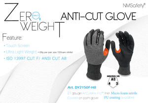 NMSHIELD Guantes resistentes a cortes de calibre 21 Guantes DE TRABAJO recubiertos de nitrilo de microespuma de alto nivel Guantes DE SEGURIDAD Fabricante - Product Image 6