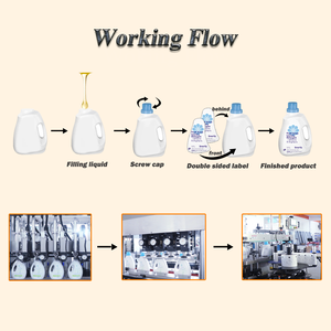 סבון נוזלי אוטומטי דטרגנט נוזלי מילוי מכסה קו ייצור מכונת תיוג - Product Image 2