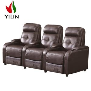 Foshan Yilin Canapé inclinable <span class=keywords><strong>en</strong></span> cuir marron Sièges de cinéma maison bon marché Application de meubles de cinéma USB automatique - Product Image 1