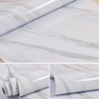 Offre Spéciale gros marbre feuille Art marbre vinyle Film cuisine plan de travail noir marbre vinyle Wrap avec colle pour comptoirs et mur
