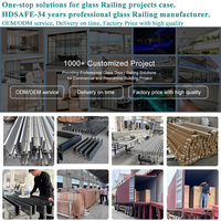 Balustrade en verre à LED populaire pour balcon extérieur, terrasse, toit, cadre sans cadre de 12 à 20 mm, balustrade en verre à canal en U en aluminium