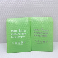 Enveloppes à bulles vert menthe imprimées sur mesure, faible MOQ, échantillon gratuit, sacs rembourrés antichoc pour l'expédition de vêtements et de cosmétiques
