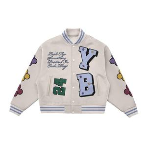 DiFan 자수 가죽 소매 레터맨 대표팀 재킷 남성 대표팀 재킷 사용자 정의 - Product Image 6