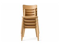 Chaise de salle à manger empilable en chêne naturel, dossier massif, chaise en kit pour café, restaurant, salle d'événements