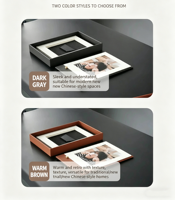 Cadre photo en cuir fait main, réglable, avec rangement dissimulé, logo personnalisé en relief, en acier inoxydable, pour cadeaux d'entreprise