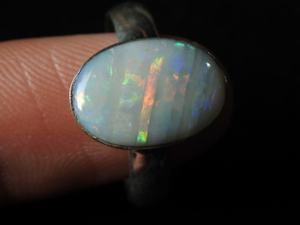 Australian Multi Fire <b>Opal</b> Bezel Setting Classic Gemstone <b>Ring</b> 925 Sterling <b>Silver</b> Men's 12x11mm 9.5 US Size Handmade - Product Image 5