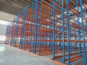 מערכות מדפים לאחסון במחסן, פלדה מגולגלת קרה, מצופה אבקה, עמידות גבוהה, מדפי משטחים סלקטיביים - Product Image 3