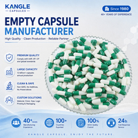 Capsules végétales vides HPMC certifiées Halal, origine Zhejiang, tailles 000, 00, 0, 1, 2, 3, 4, 5, vert foncé et blanc