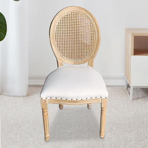 Silla de Madera con Respaldo de Ratán, Estilo Provincial Francés, Vintage, <span class=keywords><strong>para</strong></span> Banquetes, Bodas y Eventos, Estilo Luis - Product Image 2