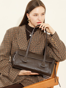Luxury cowhide leather genuine ladies <b>large</b> capacity solid color tote handbag new design women's casual fashion handbags - Product Image 2