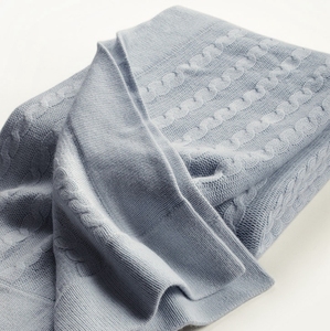 <strong>Cable</strong> <strong>Knit</strong> Super Soft Pure Cashmere <strong>Throw</strong> Blanket - Product Image 3