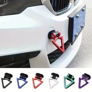 Anneau de crochet de remorque triangulaire - Décoration extérieure pour modification automobile, autocollant de crochet de remorque style course pour véhicules universels - Product Image 3