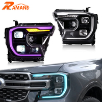 Phares LED RGB pour Ford Ranger T9, Contrôle par application mobile, Paire gauche et droite, Plug and Play, Ensemble de phares avant de voiture