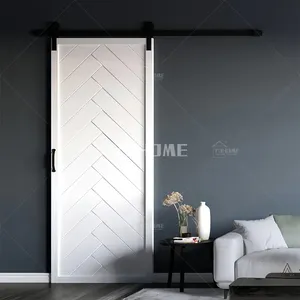 Australia pintu gudang kayu padat geser internal kombinasi klasik pintu gudang kayu putih tahan api cat pintu gudang kayu