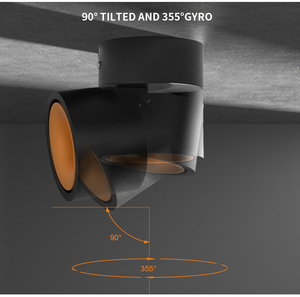 Foco LED de Techo de Doble Cabezal, Aluminio Negro, 2700K 3000K 3500K, Blanco Cálido, 18W, Downlight de Diseño Moderno para Uso Interior - Product Image 3