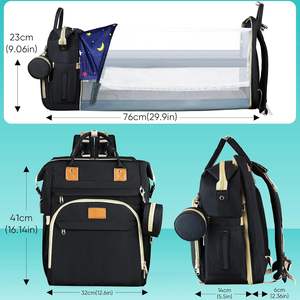 Sac à dos personnalisé étanche de grande capacité pour poussette de bébé Sac à dos de voyage pour bébé avec berceau pliable - Product Image 5