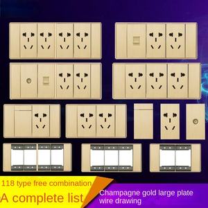 Quince enchufes en el nuevo interruptor de pared de diseño Retardante de llama Luz de alimentación de plástico Botón eléctrico Enchufes e interruptores de pared - Product Image 4