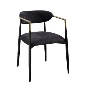 DB Jaramillo Set of 2 Black Chenille & Finish Side <b>Dining</b> <b>Chairs</b> - Product Image 1